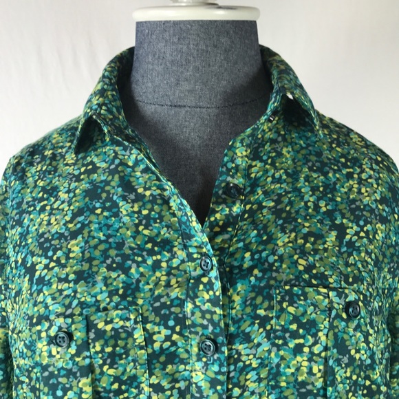 Talbots SP Green Light Button Down Top - Picture 3 of 8